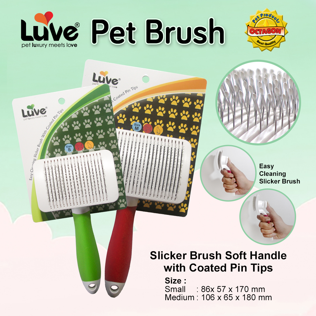 Easy Cleaning Slicker Brush with Coated Pin Tips